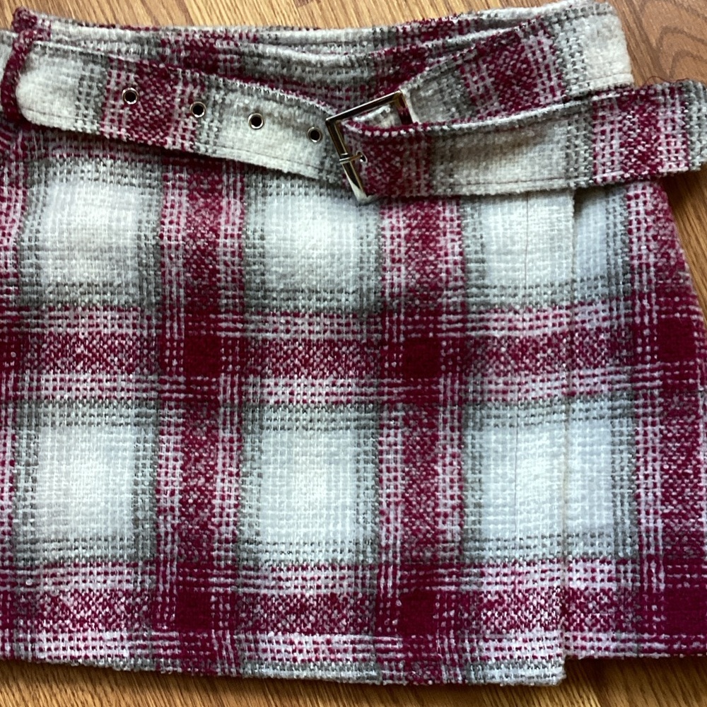 Forever 21 Burgundy Plaid Mini Skirt
